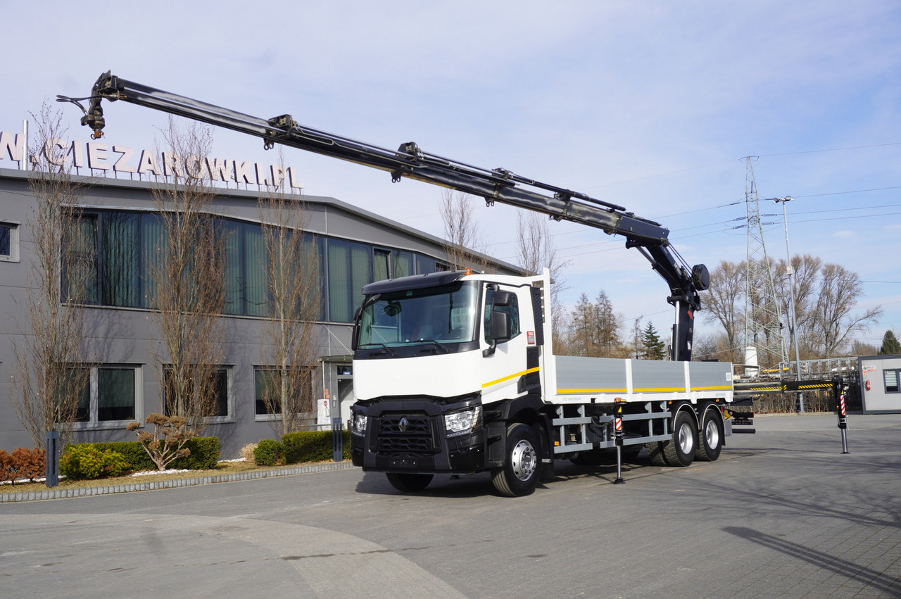 RENAULT C430 / HIAB 244 EP-5 HIDUO crane 8400 kg 15 m / Platform with stanchions - Φορτηγό με γερανό: φωτογραφία 1 RENAULT C430 / HIAB 244 EP-5 HIDUO crane 8400 kg 15 m / Platform with stanchions - Φορτηγό με γερανό: φωτογραφία 1