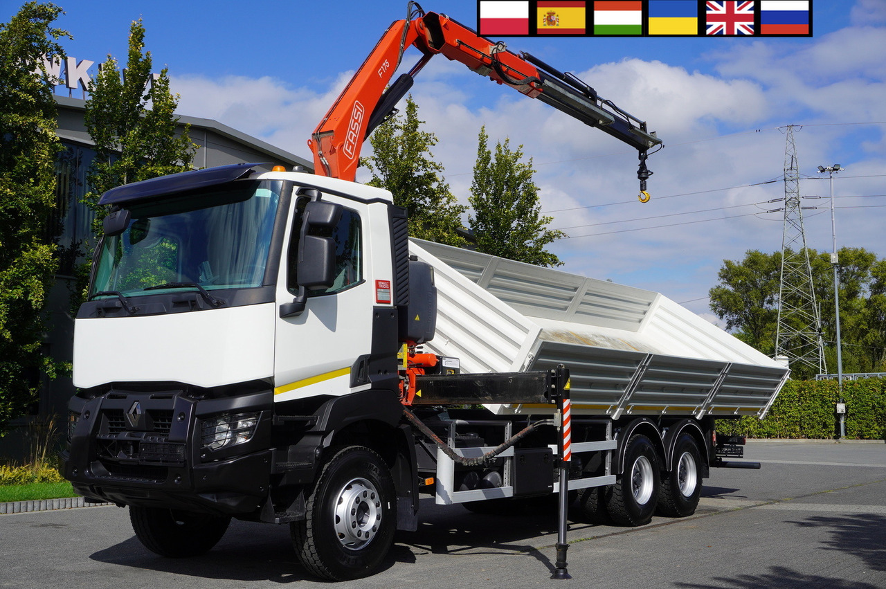 RENAULT K380 6×4 / FASSI F175 crane 7.85 t / 120 thousand km! / 2-sided tipper - Φορτηγό ανατρεπόμενο, Φορτηγό με γερανό: φωτογραφία 1 RENAULT K380 6×4 / FASSI F175 crane 7.85 t / 120 thousand km! / 2-sided tipper - Φορτηγό ανατρεπόμενο, Φορτηγό με γερανό: φωτογραφία 1