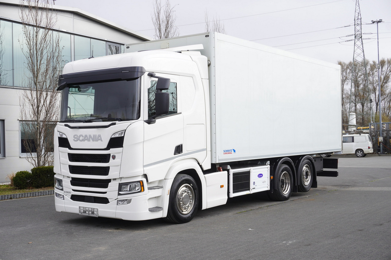 SCANIA R500 / Schmitz meat hook refrigerator / Carrier Supra 950U / 3rd steered axle - Φορτηγό ψυγείο: φωτογραφία 1 SCANIA R500 / Schmitz meat hook refrigerator / Carrier Supra 950U / 3rd steered axle - Φορτηγό ψυγείο: φωτογραφία 1