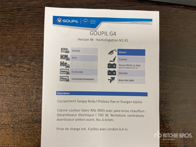 2020 Goupil G4M Electric Utility Vehicle - Κοινοτικο όχημα/ Ειδικό όχημα: φωτογραφία 3 2020 Goupil G4M Electric Utility Vehicle - Κοινοτικο όχημα/ Ειδικό όχημα: φωτογραφία 3