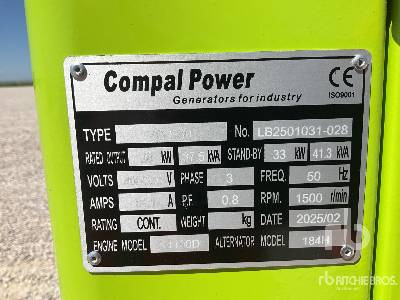 COMPAL VG-R30 37.5 kVA (Unused) - Βιομηχανική γεννήτρια: φωτογραφία 5 COMPAL VG-R30 37.5 kVA (Unused) - Βιομηχανική γεννήτρια: φωτογραφία 5