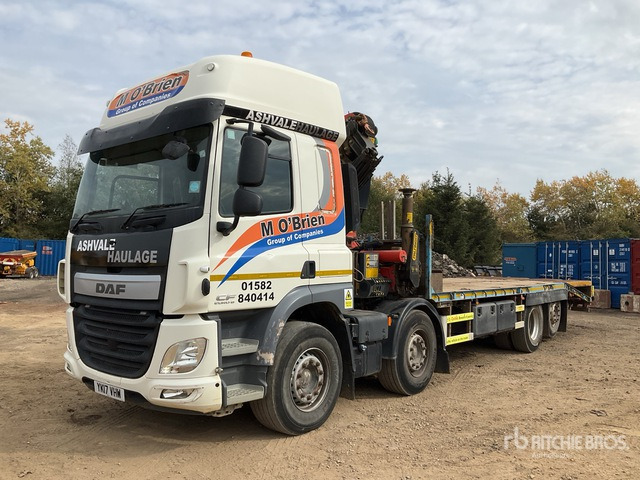 2017 DAF 8x2 Twin-Steer Sleeper Flatbed Truck with Crane - Φορτηγό με ανοιχτή καρότσα, Φορτηγό με γερανό: φωτογραφία 3 2017 DAF 8x2 Twin-Steer Sleeper Flatbed Truck with Crane - Φορτηγό με ανοιχτή καρότσα, Φορτηγό με γερανό: φωτογραφία 3