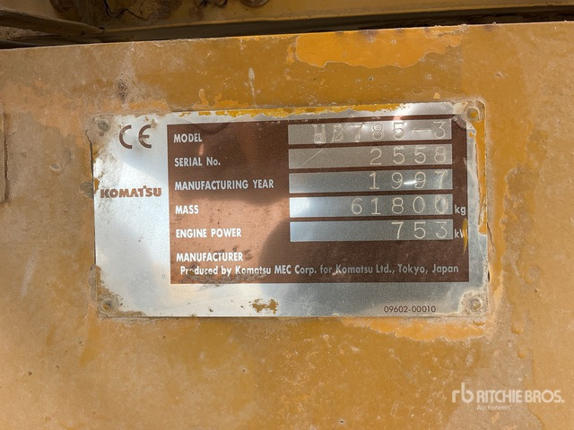 1997 Komatsu HD785-3 Haul Truck - Ανατρεπόμενο όχημα μεταφοράς λατομικών υλικών: φωτογραφία 5 1997 Komatsu HD785-3 Haul Truck - Ανατρεπόμενο όχημα μεταφοράς λατομικών υλικών: φωτογραφία 5