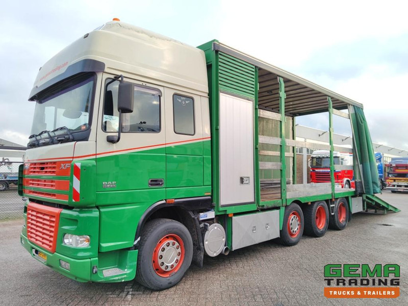 DAF FAK XF95.430 8x2 SuperSpaceCab Euro3 - CurtainSider 7.31m + Ramp 16T - MachineTransporter - 6 Persons (V558) - Φορτηγό αυτοκινητάμαξα: φωτογραφία 1 DAF FAK XF95.430 8x2 SuperSpaceCab Euro3 - CurtainSider 7.31m + Ramp 16T - MachineTransporter - 6 Persons (V558) - Φορτηγό αυτοκινητάμαξα: φωτογραφία 1