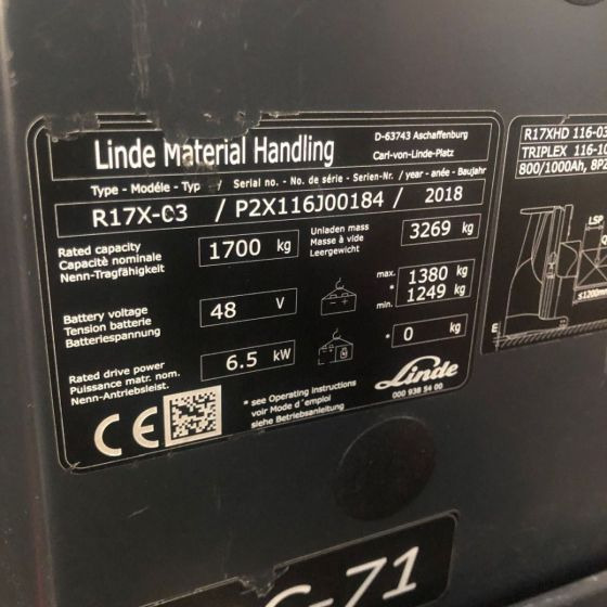 Linde R17XHD (116-03) - Ανυψωτικό στενών δρόμων: φωτογραφία 2 Linde R17XHD (116-03) - Ανυψωτικό στενών δρόμων: φωτογραφία 2