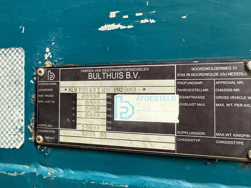 Επικαθήμενο μεταφορική βουτσάς Bulthuis 92m3 Stalen Cargo floor Heavy Duty: φωτογραφία 7