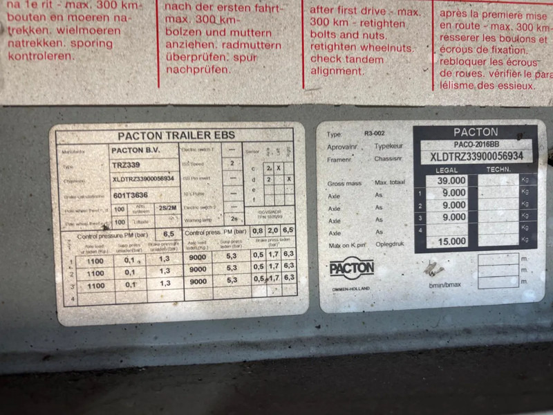 Επικαθήμενο ισοθερμικό Pacton 3AS Thermo King SL 400e Schijfremmen 2x Stuuras: φωτογραφία 17