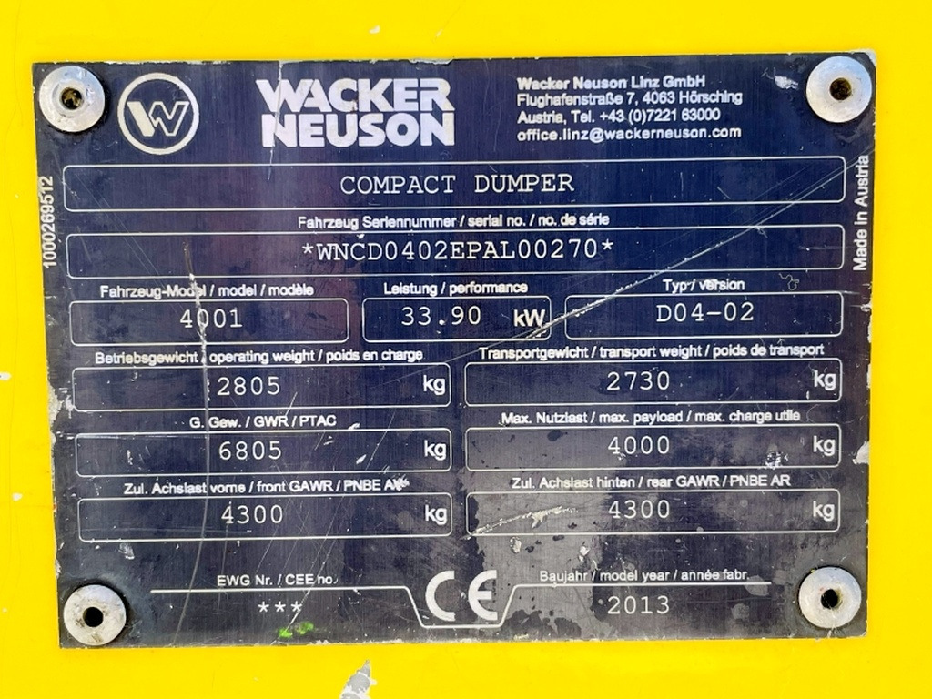 Neuson 4001 (4082) - Μίνι ανατρεπόμενο: φωτογραφία 3 Neuson 4001 (4082) - Μίνι ανατρεπόμενο: φωτογραφία 3