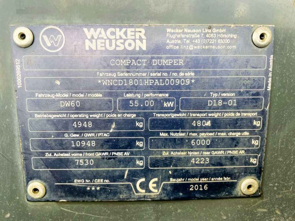 Neuson DW60 (3912) - Μίνι ανατρεπόμενο: φωτογραφία 3 Neuson DW60 (3912) - Μίνι ανατρεπόμενο: φωτογραφία 3