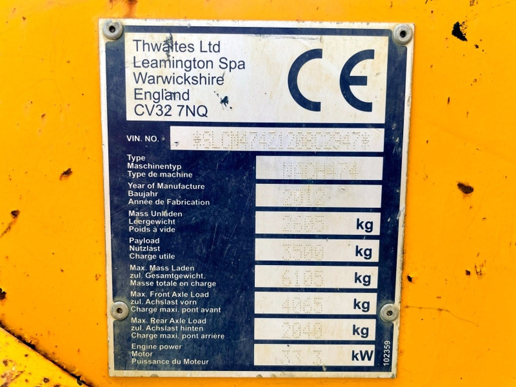 Thwaites Mach 474 (4084) - Μίνι ανατρεπόμενο: φωτογραφία 3 Thwaites Mach 474 (4084) - Μίνι ανατρεπόμενο: φωτογραφία 3