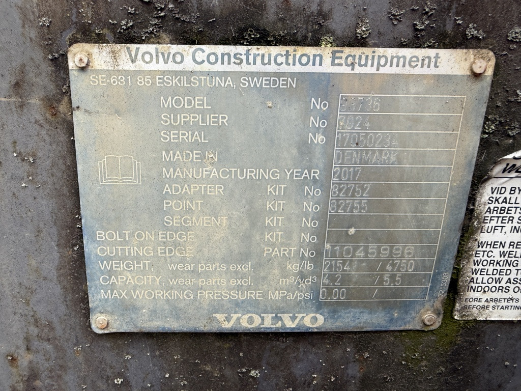 Volvo Schaufel 4,2 m³ (111756) - Κουβάς για φορτωτή: φωτογραφία 3 Volvo Schaufel 4,2 m³ (111756) - Κουβάς για φορτωτή: φωτογραφία 3