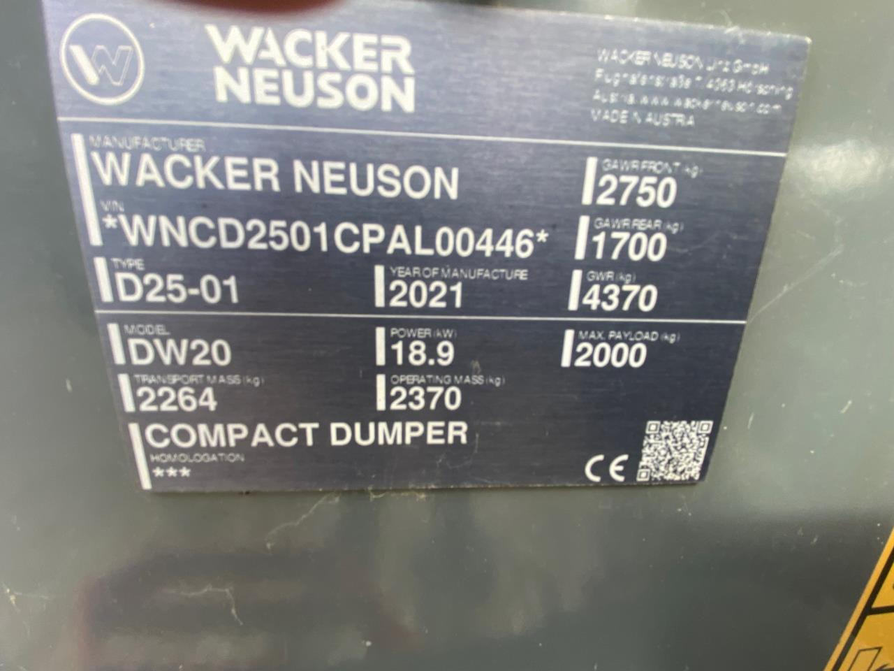 Wacker Neuson DW20 - Μίνι ανατρεπόμενο: φωτογραφία 5 Wacker Neuson DW20 - Μίνι ανατρεπόμενο: φωτογραφία 5