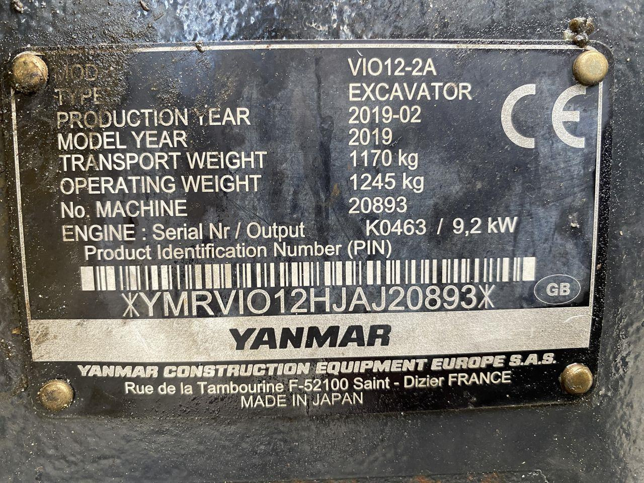 Μίνι εκσκαφέας Yanmar VIO12: φωτογραφία 10