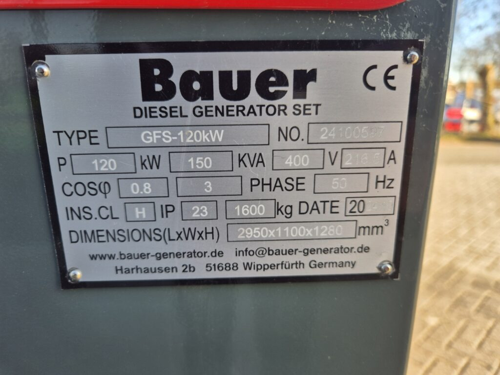 BAUER GFS-120 kW diesel generator - Βιομηχανική γεννήτρια: φωτογραφία 4 BAUER GFS-120 kW diesel generator - Βιομηχανική γεννήτρια: φωτογραφία 4