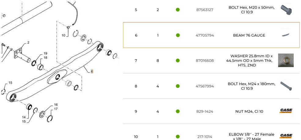 Case 47705794 - 47462023 - Ανταλλακτικά συστήματος κύλισης για Κατασκευή μηχανήματα: φωτογραφία 1 Case 47705794 - 47462023 - Ανταλλακτικά συστήματος κύλισης για Κατασκευή μηχανήματα: φωτογραφία 1