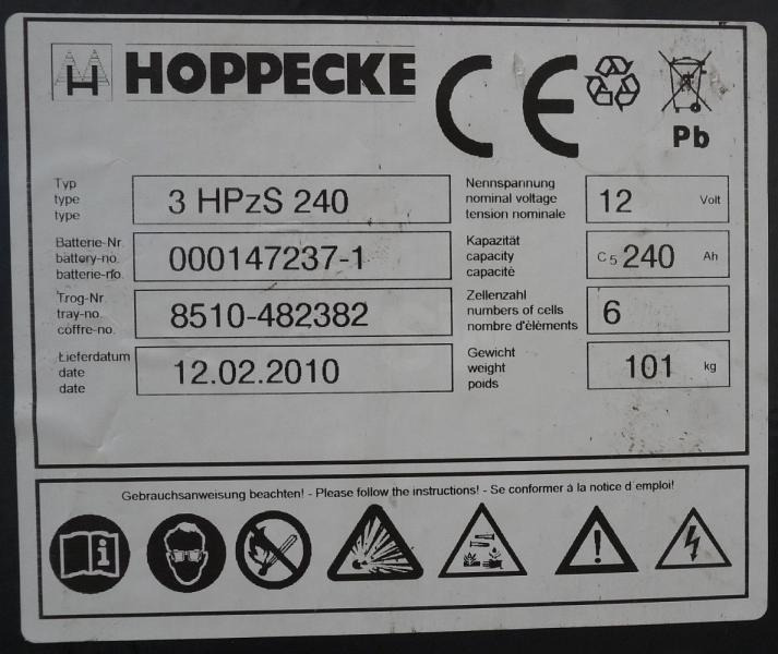HOPPECKE 24 Volt 3 PzS 240 Ah - Συσσωρευτής: φωτογραφία 5 HOPPECKE 24 Volt 3 PzS 240 Ah - Συσσωρευτής: φωτογραφία 5