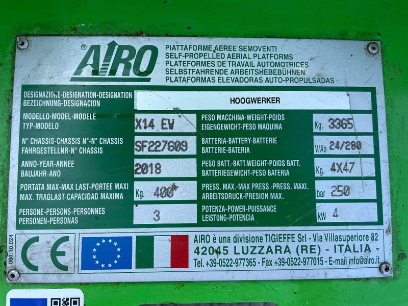 AIRO X 14 EW - Ψαλιδωτό ανυψωτικό: φωτογραφία 3 AIRO X 14 EW - Ψαλιδωτό ανυψωτικό: φωτογραφία 3