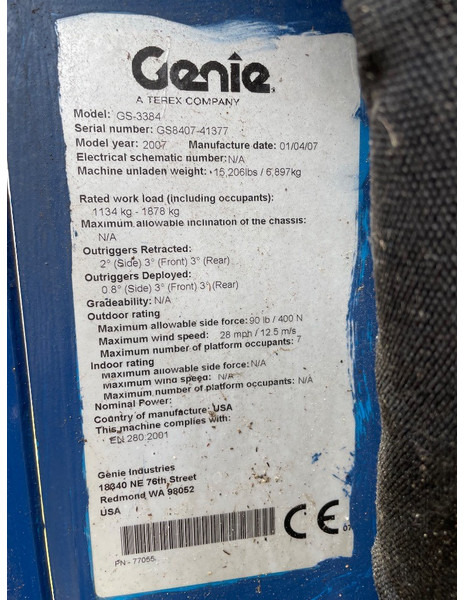 Genie GS 3384 - Ψαλιδωτό ανυψωτικό: φωτογραφία 3 Genie GS 3384 - Ψαλιδωτό ανυψωτικό: φωτογραφία 3