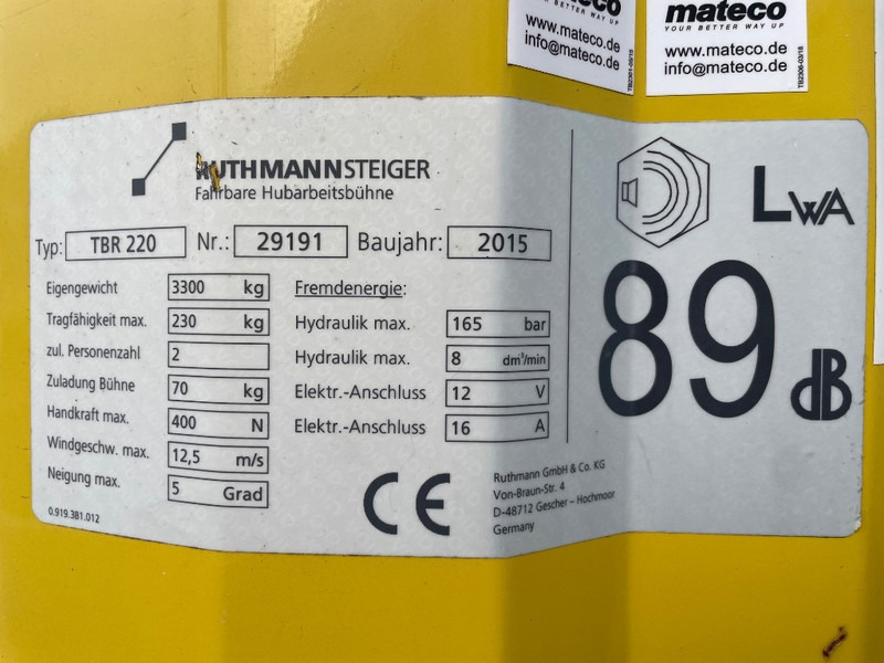 Ruthmann TBR 220 - Φορτηγό με εναέρια πλατφόρμα: φωτογραφία 3 Ruthmann TBR 220 - Φορτηγό με εναέρια πλατφόρμα: φωτογραφία 3