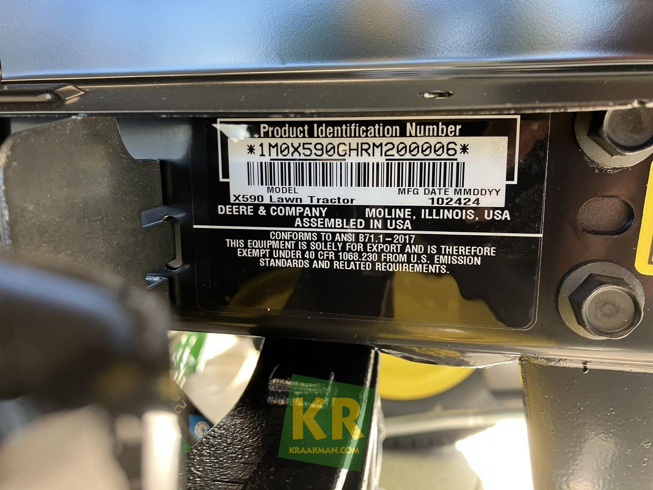 John Deere X590 - Χλοοκοπτικό: φωτογραφία 2 John Deere X590 - Χλοοκοπτικό: φωτογραφία 2