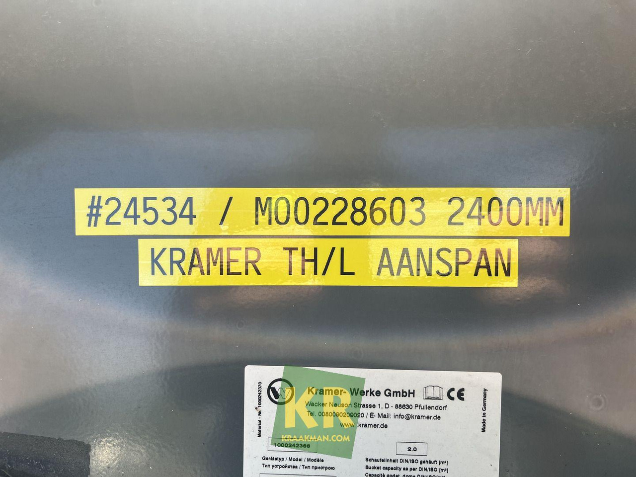 Kramer 2400 HVF GRONDBAK - Κουβάς για φορτωτή για Κατασκευή μηχανήματα: φωτογραφία 5 Kramer 2400 HVF GRONDBAK - Κουβάς για φορτωτή για Κατασκευή μηχανήματα: φωτογραφία 5
