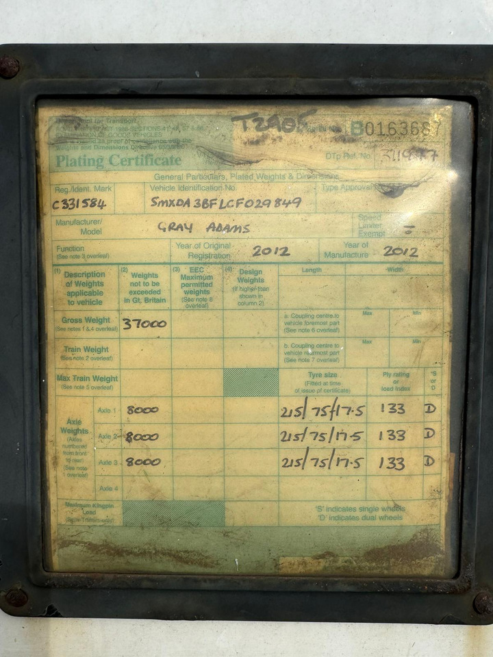 Gray and Adams 2012 Vector 1950MT – PR2905 - Επικαθήμενο ψυγείο: φωτογραφία 5 Gray and Adams 2012 Vector 1950MT – PR2905 - Επικαθήμενο ψυγείο: φωτογραφία 5