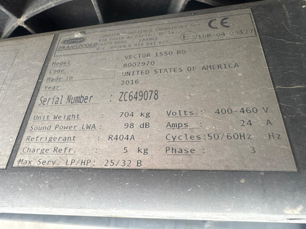 Gray and Adams 2017 Vector 1550 – 201786 - Επικαθήμενο ψυγείο: φωτογραφία 4 Gray and Adams 2017 Vector 1550 – 201786 - Επικαθήμενο ψυγείο: φωτογραφία 4