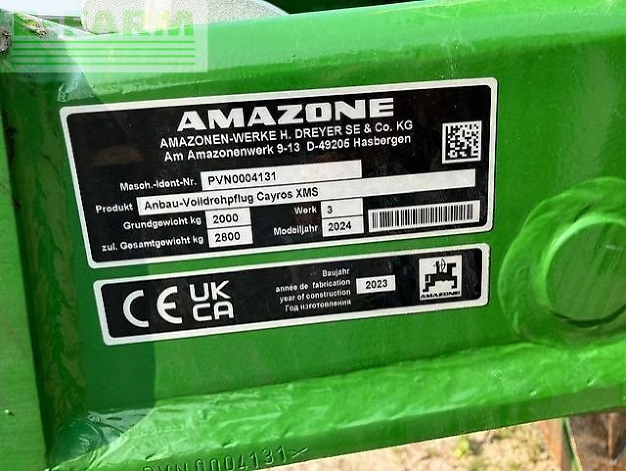 Amazone cayros xms 5-950 - Άροτρο: φωτογραφία 2 Amazone cayros xms 5-950 - Άροτρο: φωτογραφία 2