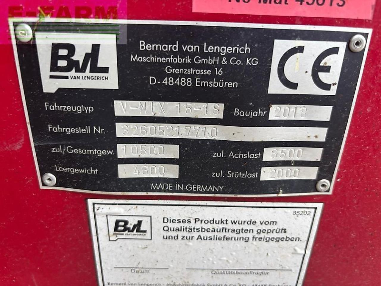 BVL - van Lengerich v - mix 15 - 1s neue schnecke - Μηχανηματα κτηνοτροφιασ: φωτογραφία 3 BVL - van Lengerich v - mix 15 - 1s neue schnecke - Μηχανηματα κτηνοτροφιασ: φωτογραφία 3
