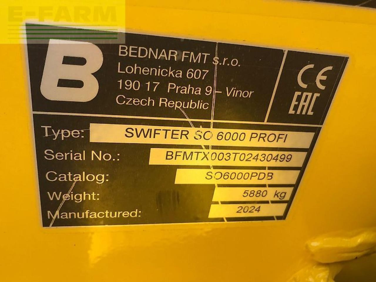 Σπαρτική με σβάρνα Bednar swifter so 6000 profi: φωτογραφία 6