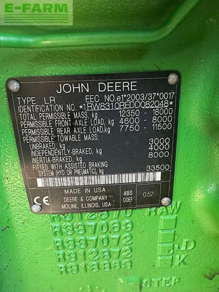 John Deere 8310r - Τρακτέρ: φωτογραφία 4 John Deere 8310r - Τρακτέρ: φωτογραφία 4