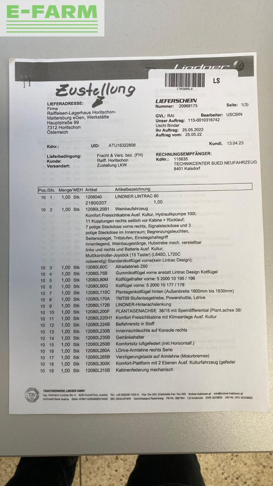 Τρακτέρ Lindner Lintrac 80: φωτογραφία 29