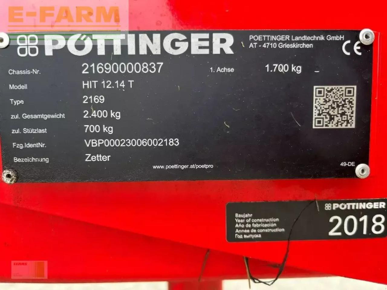 Pöttinger hit 12.14 t - Χορτοσυλλέκτης: φωτογραφία 4 Pöttinger hit 12.14 t - Χορτοσυλλέκτης: φωτογραφία 4