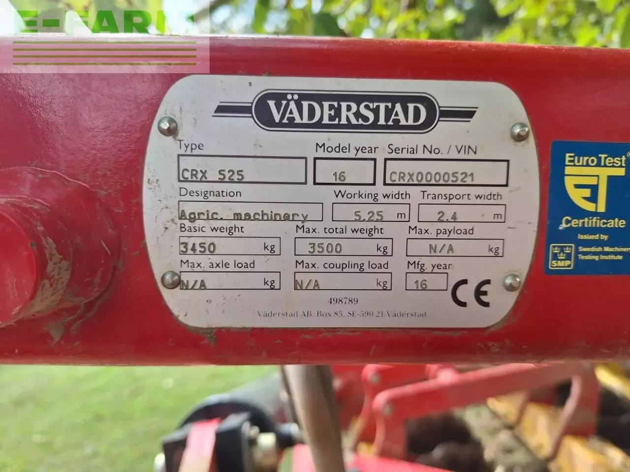 Väderstad crx 525 - Δισκοσβάρνα: φωτογραφία 4 Väderstad crx 525 - Δισκοσβάρνα: φωτογραφία 4