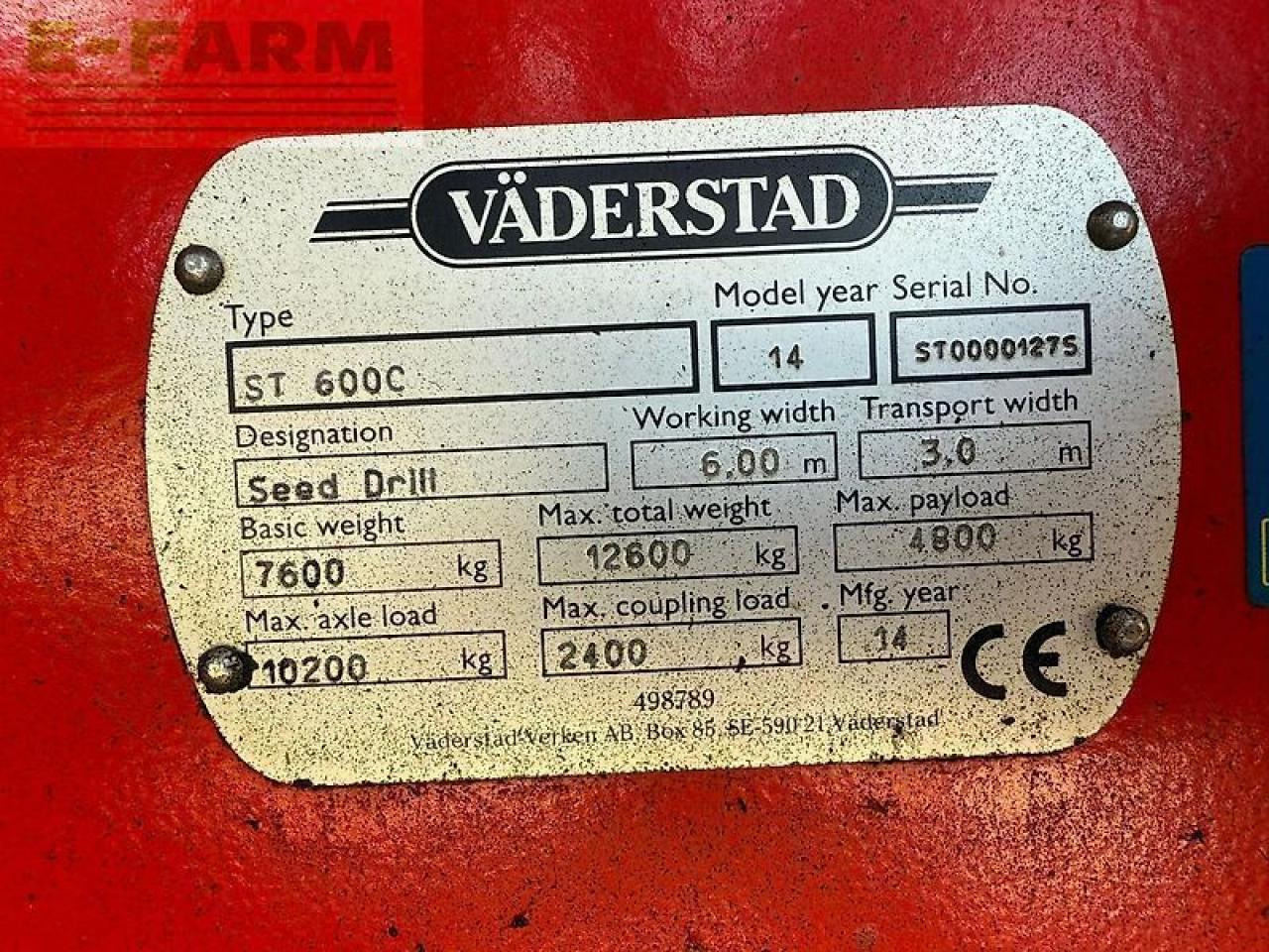 Väderstad spirit 600c - Σπαρτική μηχανή: φωτογραφία 4 Väderstad spirit 600c - Σπαρτική μηχανή: φωτογραφία 4