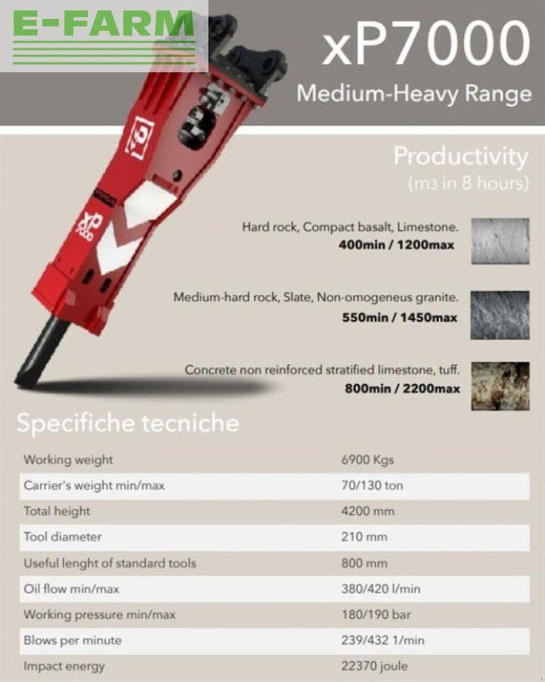 Xp7000 - Υδραυλικό σφυρί για Κατασκευή μηχανήματα: φωτογραφία 2 Xp7000 - Υδραυλικό σφυρί για Κατασκευή μηχανήματα: φωτογραφία 2