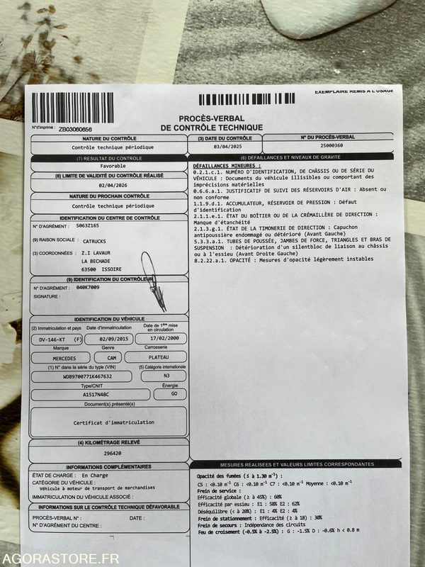 CAMION PLATEAU MERCEDES 15T - 2000 - Φορτηγό με ανοιχτή καρότσα, Φορτηγό με γερανό: φωτογραφία 5 CAMION PLATEAU MERCEDES 15T - 2000 - Φορτηγό με ανοιχτή καρότσα, Φορτηγό με γερανό: φωτογραφία 5