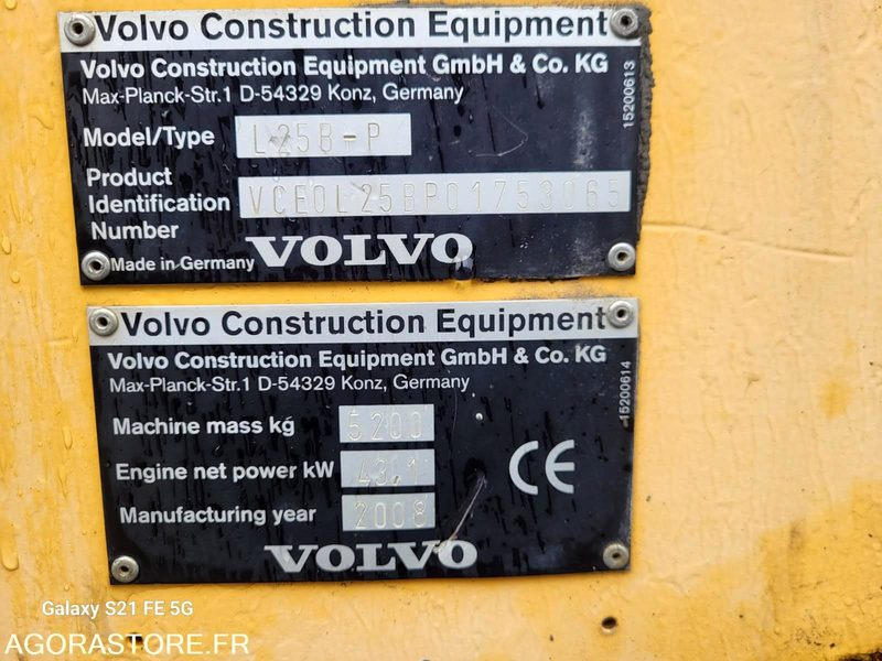 CHARGEUSE VOLVO L25B-P 2008 6200 HEURES - Φορτωτής: φωτογραφία 5 CHARGEUSE VOLVO L25B-P 2008 6200 HEURES - Φορτωτής: φωτογραφία 5