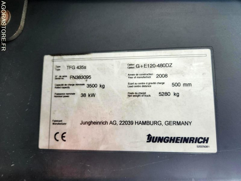 CHARIOT JUNGHEINRICH DFG 435s 480DZ - 2008 / 3260 HEURES - Υγραεριοκίνητο περονοφόρο: φωτογραφία 4 CHARIOT JUNGHEINRICH DFG 435s 480DZ - 2008 / 3260 HEURES - Υγραεριοκίνητο περονοφόρο: φωτογραφία 4