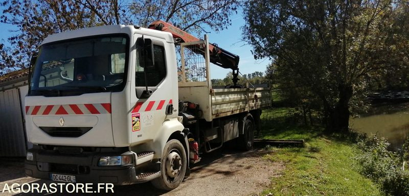 Camion benne avec grue - Renault Midlum 2001 293846kms - Φορτηγό: φωτογραφία 1 Camion benne avec grue - Renault Midlum 2001 293846kms - Φορτηγό: φωτογραφία 1