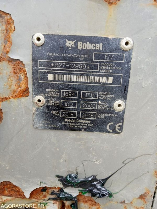 Mini pelle Bobcat E17 avec 2 godets - Εκσκαφέας: φωτογραφία 2 Mini pelle Bobcat E17 avec 2 godets - Εκσκαφέας: φωτογραφία 2