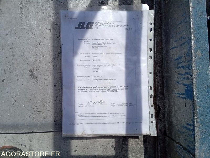 Nacelle electrique à ciseaux JLG 2030ES - Πλατφόρμα εναέρια: φωτογραφία 5 Nacelle electrique à ciseaux JLG 2030ES - Πλατφόρμα εναέρια: φωτογραφία 5