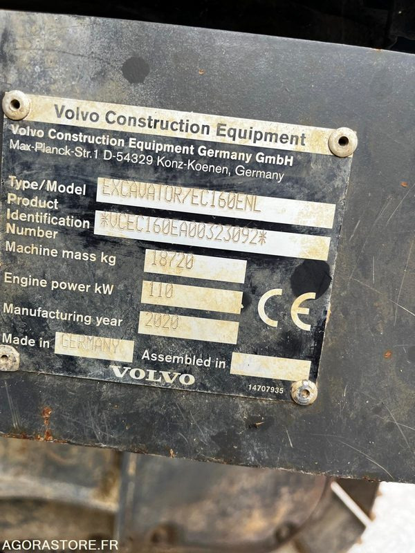 PELLE VOLVO EC160 NL - 2020 / 4950 HEURES - Εκσκαφέας: φωτογραφία 5 PELLE VOLVO EC160 NL - 2020 / 4950 HEURES - Εκσκαφέας: φωτογραφία 5