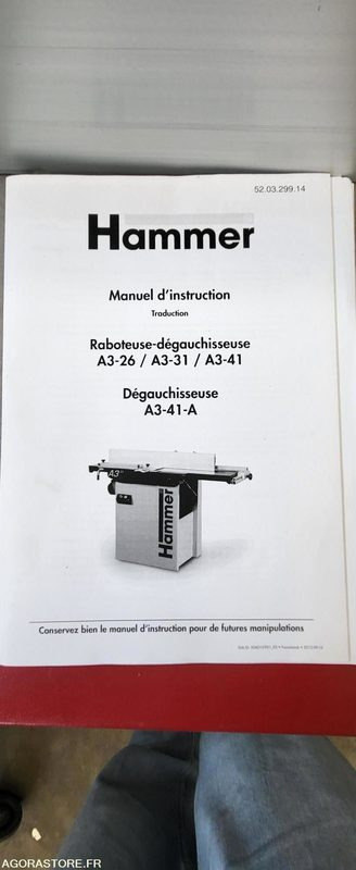 Raboteuse-dégauchisseuse A3-26 / A3-31 / A3-41 - Très bon état - Εργαλείο/ Εξοπλισμός: φωτογραφία 1 Raboteuse-dégauchisseuse A3-26 / A3-31 / A3-41 - Très bon état - Εργαλείο/ Εξοπλισμός: φωτογραφία 1