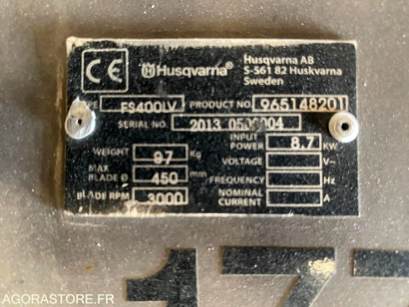 SCIE A SOL HUSQVARNA FS400LCV - 450 mm - Εξοπλισμού κατασκευών: φωτογραφία 4 SCIE A SOL HUSQVARNA FS400LCV - 450 mm - Εξοπλισμού κατασκευών: φωτογραφία 4