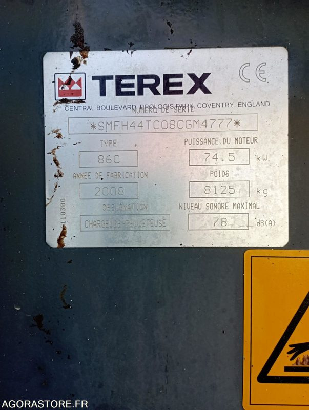 TRACTOPELLE - TEREX - 860 -2008 / 11 690 HEURES - Φορτωτής εκσκαφέας: φωτογραφία 5 TRACTOPELLE - TEREX - 860 -2008 / 11 690 HEURES - Φορτωτής εκσκαφέας: φωτογραφία 5
