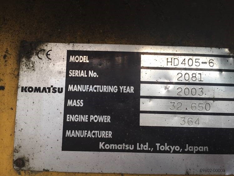 Komatsu HD405-6 - Ανατρεπόμενο όχημα μεταφοράς λατομικών υλικών: φωτογραφία 5 Komatsu HD405-6 - Ανατρεπόμενο όχημα μεταφοράς λατομικών υλικών: φωτογραφία 5
