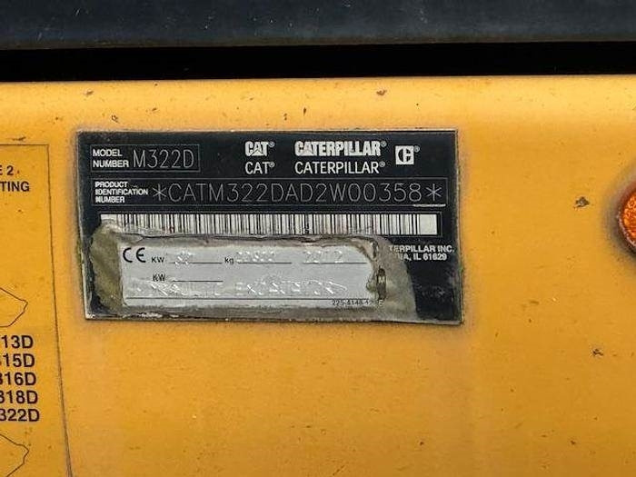 Τροχοφόρος εκσκαφέας CAT M 322 D: φωτογραφία 6