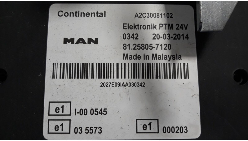 MAN TGX - Ηλεκτρονική μονάδα ελέγχου για Φορτηγό: φωτογραφία 4 MAN TGX - Ηλεκτρονική μονάδα ελέγχου για Φορτηγό: φωτογραφία 4