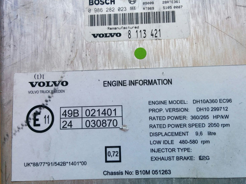 Volvo Bosh 0986282023 . /1209/ - Ηλεκτρονική μονάδα ελέγχου: φωτογραφία 1 Volvo Bosh 0986282023 . /1209/ - Ηλεκτρονική μονάδα ελέγχου: φωτογραφία 1